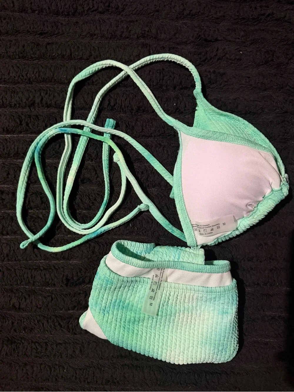 Women’s Mint Green Tie-Dye Bikini Set - Youth Swim Top & Bottom